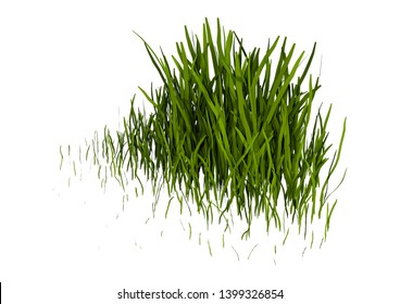 3D Rendering Of A Patch Of Grass Isolated On White Background