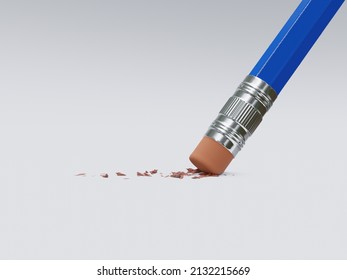 3d Rendering Pencil Erasing Mistake On White Background