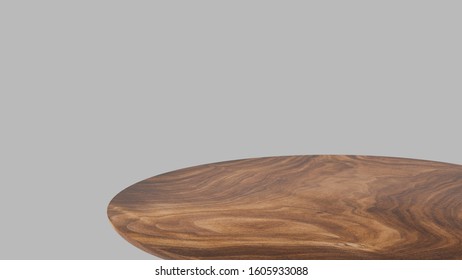 3D Rendering Perspective Minimal Round Table On Clear Background.