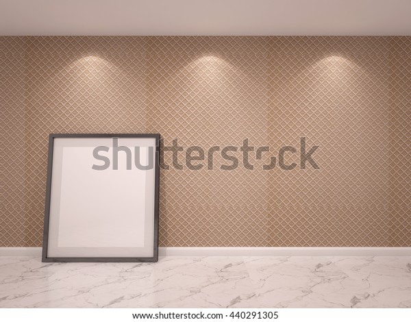 Download 3d Rendering Photo Frame Wallpaper Floor Stock Illustration 440291305