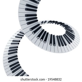 3d Rendering Of Piano Keys In A Spiral