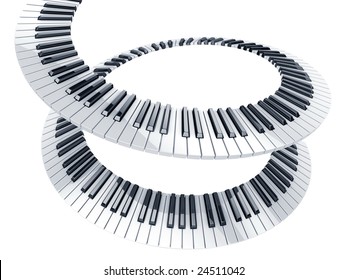 3d Rendering Of Piano Keys In A Spiral