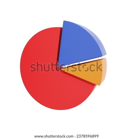 3D Rendering Pie Chart Icon Object