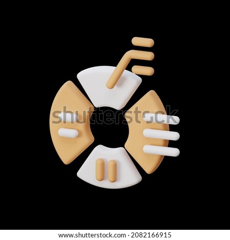 3d rendering pie chart illustration