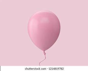 3D Rendering pink Balloon Isolated on pink Background