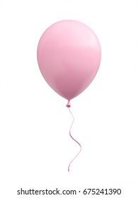 3D Rendering Pink Balloon Isolated On White Background