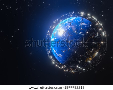 A 3D rendering of Planet Earth - a low latency, broadband internet system to meet the needs of consumers across the globe