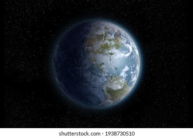 3D rendering of Planet Earth from space with Central America, for scientific, space, and business backgrounds, with included clipping path. Elements of this image furnished by NASA.