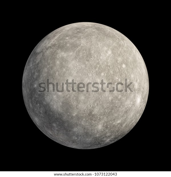 3D Rendering\
Planet mercury isolated on\
black