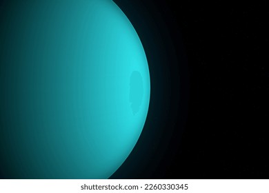 3D rendering of the planet Uranus in the solar system.