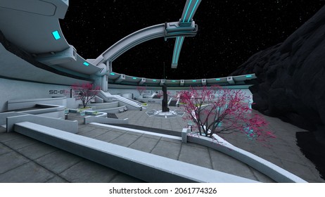 3D rendering of the planetary exploration base