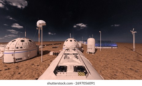 3D rendering of the planetary exploration base