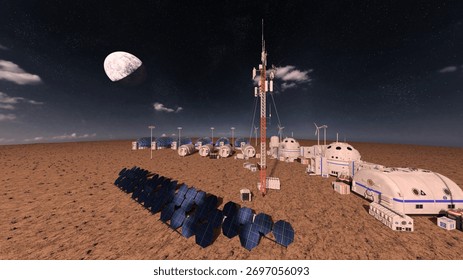3D rendering of the planetary exploration base
