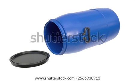 3D rendering plastic barrel with handles on a light background. 3D rendering.