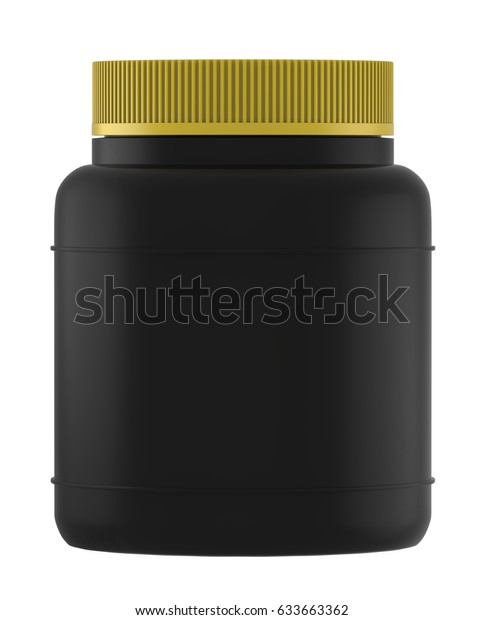 3d Rendering Plastic Jar Yellowgold Lid Stock Illustration 633663362