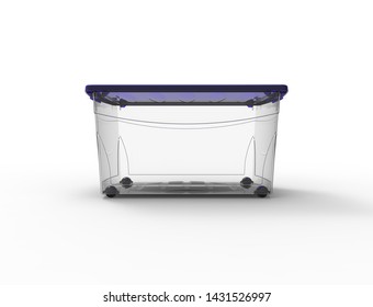 3d Rendering Of A Plastic See Through Storage Box Isolated In White Background