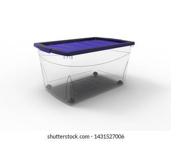 3d Rendering Of A Plastic See Through Storage Box Isolated In White Background