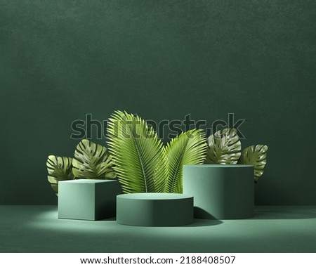 3D rendering platform podium with plant product presentation background Stockfoto © 