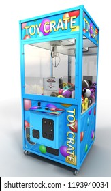 3d rendering plush catch machine game isolated