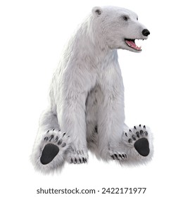 3D rendering of a polar bear isolated on white background