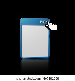3d rendering pop up window and hand cursor