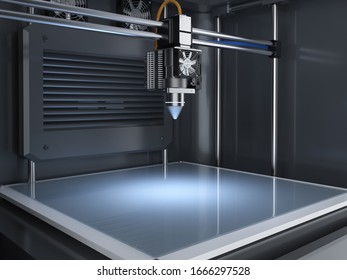 3d rendering 3d printer with injector nozzle
