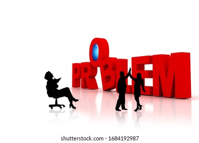 3d rendering of problem in white background