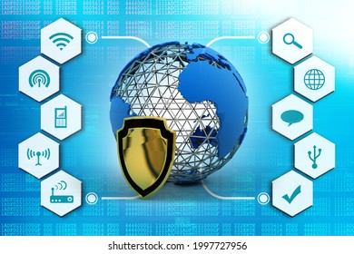3d rendering Protect the World
