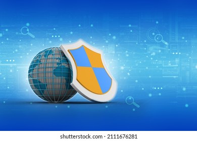 3d rendering Protect the World
