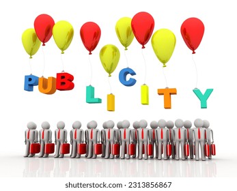 3d rendering publicity connected balloon