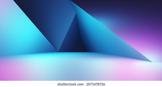 3d rendering purple   blue abstract geometric background  Scene for advertising  technology  showcase  banner  cosmetic  fashion  business  Sci  Fi Illustration  Product display