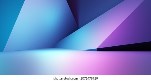 3d representación del fondo geométrico abstracto púrpura y azul  Escena para publicidad  tecnología  escaparate  banner  cosmética  moda  negocios  Ilustración de Sci  Fi  Pantalla de producto