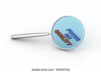 3d rendering of Quality checking with magnifier