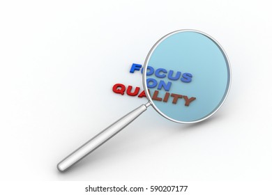 3d rendering of Quality checking with magnifier