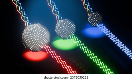 3D Rendering of Quantum Dot Size-Dependent Color Emission