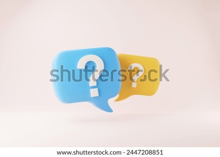 3D rendering A question mark floated in the air. Question ideas that arise in various places	