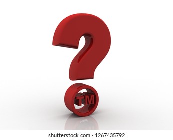 3d rendering question mark with TM