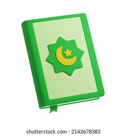 3D Rendering Quran Islamic Holy Book Icon Illustration