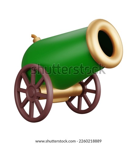 3D Rendering ramadan cannon isolated