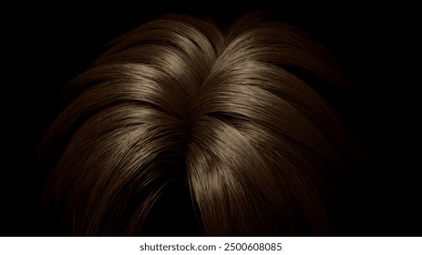 3D rendering, Realistic dark brown hair with a beautiful shine. - Powered by Shutterstock