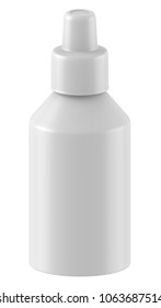 3D rendering Realistic empty dropper bottles mock up. Essential oil cosmetic products or medical dropper on white background