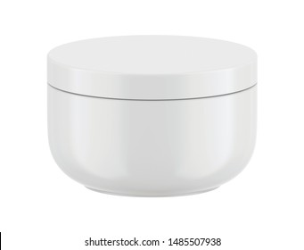 3D rendering realistic Mock-up ceramic jar with Lid Isolated on White Background