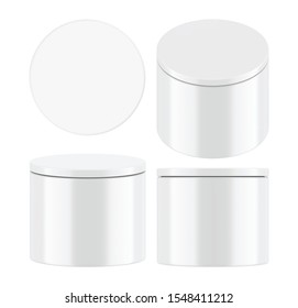 3D rendering realistic Mock-up ceramic jar with Lid Isolated on white background