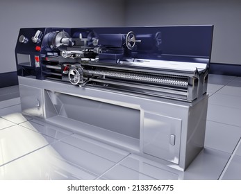 3D Rendering Of Realistic Model Of Milling Machine Station