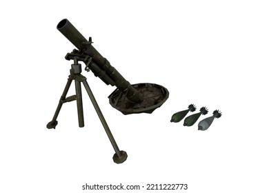 3D Rendering Realistic Mortar Military Weapon