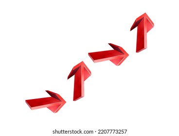 3d rendering red arrow chart - Shutterstock ID 2207773257