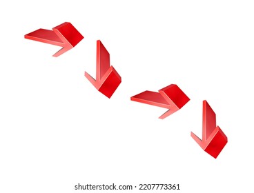 3d Rendering Red Arrow Chart