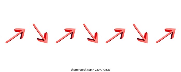 3d Rendering Red Arrow Chart