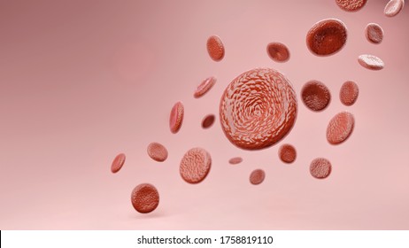 3d Rendering Red Blood Cells On A Light Pink Background Image Concept Stop The Action Of Circulation Skin Cells Advertising Illustration