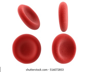 3d rendering red blood cells isolated on white